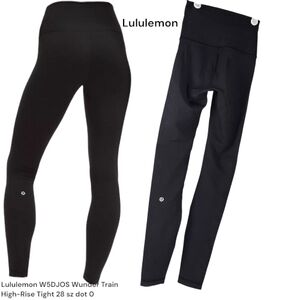 Lululemon Women's W5DJOS Wunder Train High-Rise Tight 28 Black Leggings 0